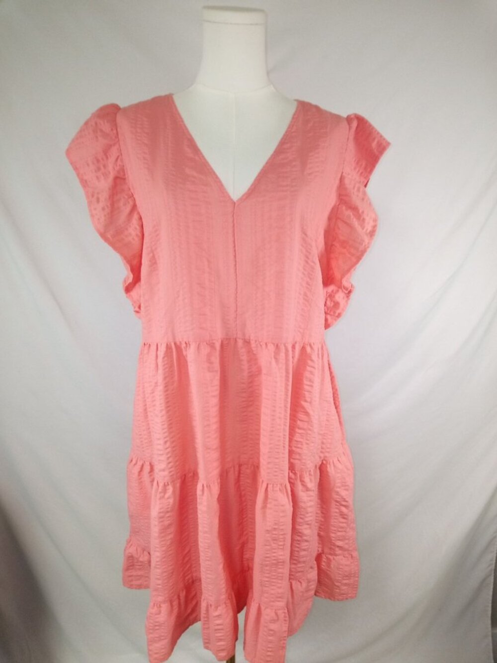 Time and Tru Women's Coral Pink Midi Dress Sz. L